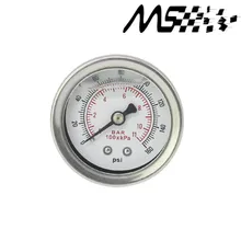 Регулятор давления топлива Манометр 0-160 фунтов/кв. дюйм/бар жидкого заполнения Хром топлива/масла манометр