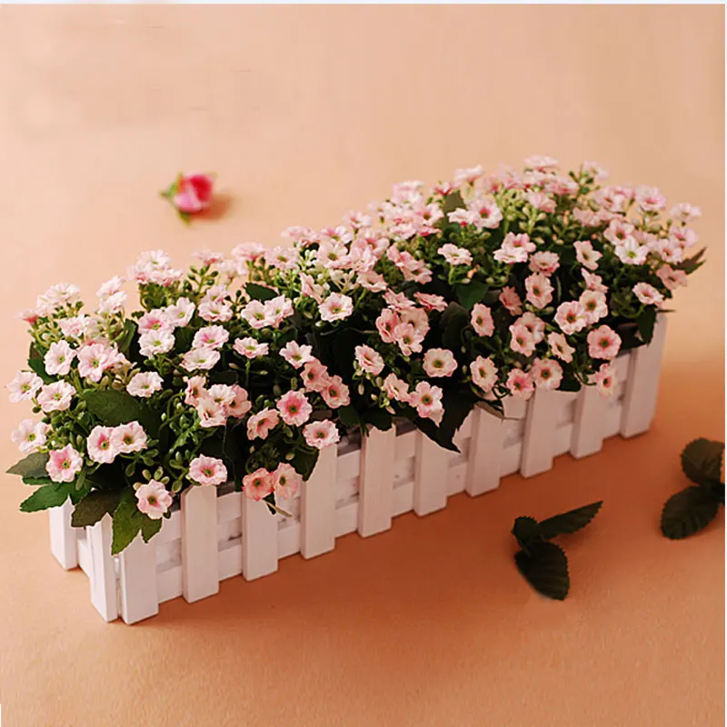 

Artificial Flower Plants Bonsai Creative Fence Shape Flower Pot Home Decor