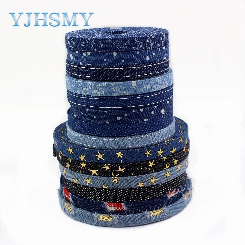 Ткань джинсовая YJHSMY I-19413-983 дюйма (10 мм) 5 ярдов лента для рукоделия аксессуары и