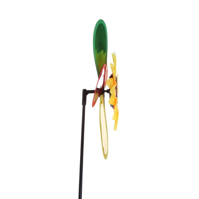 OOTDTY Colorful Sequins Sunflower Windmill Wind Spinner Home Garden Yard Decoration For windmill toys garden windmill wind spinner sunflower wind spinner