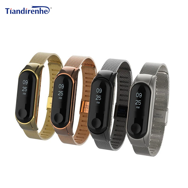 Металлический ремешок для оригинальный xiaomi mi Band 3 Группа Смарт-браслет браслеты