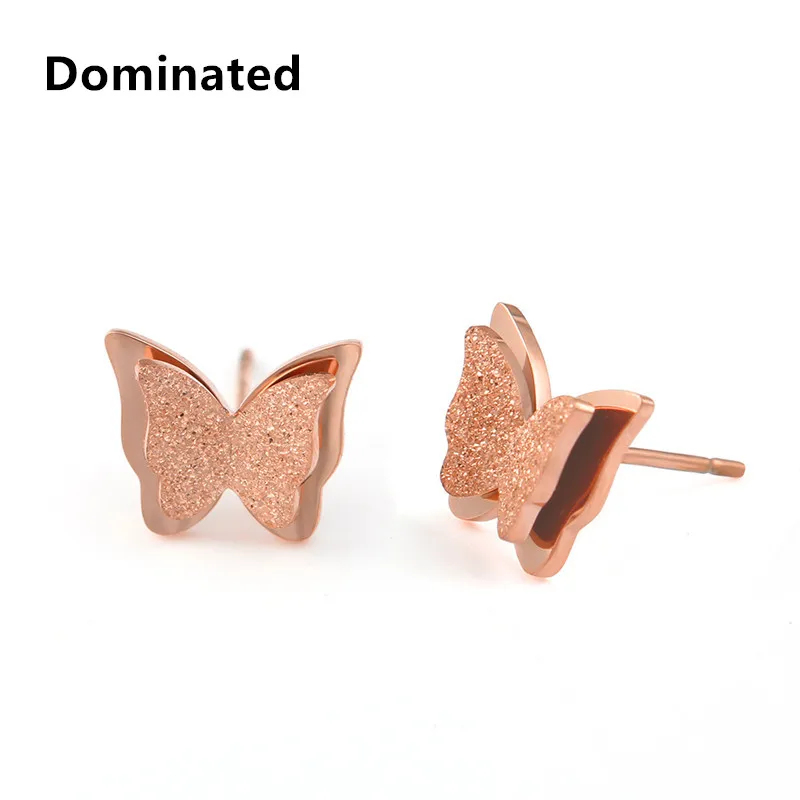 

Dominated Women Simple personality sweet temperament butterfly fashion frosted earrings