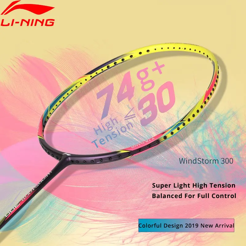 Li Ning WINDSTORM 300 Ball Control Badminton Racket Light Weight 74g
