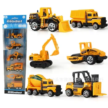 

6 Pieces Construction vehicle excavator truck excavator children's educational car toys boys toy Kids Birthday Gift