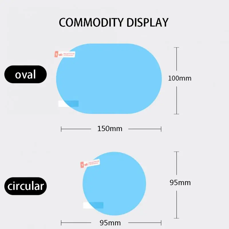 Универсальное зеркало заднего вида, овальное, круглое, непромокаемое, противотуманное, защитная пленка, автомобильная, водонепроницаемая, против царапин, солнцезащитная, долговечная