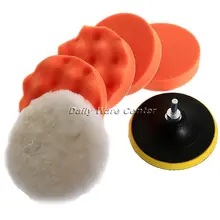 7 шт. 5 дюймов Автомойка Полировка Pad Авто полировки Губка колеса комплект Высокое полная буфера для чистки автомобиля С M10 Дрель адаптер
