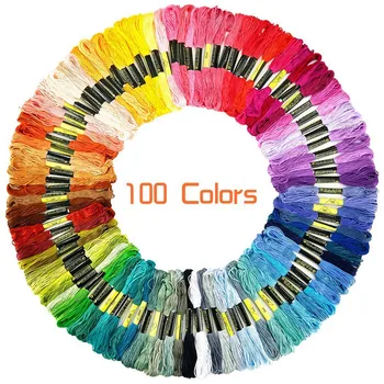 

100 colors 8m Embroidery Thread Anchor Cross Stitch Polyester Cotton Sewing Skeins Craft DIY Handmade Accessories Free shipping