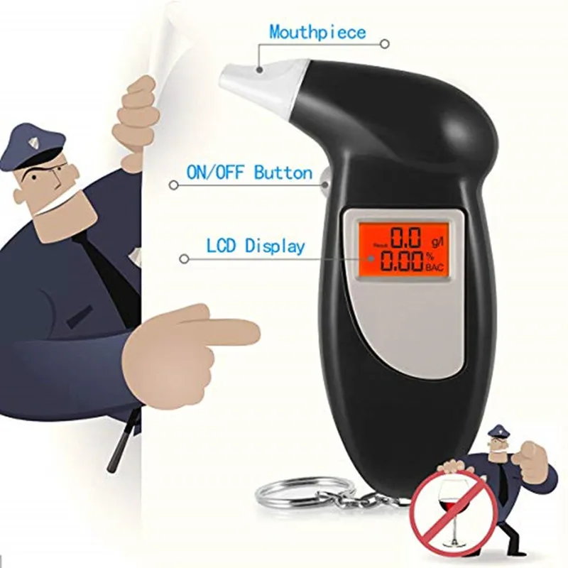 

LCD Display Professional Digital Alcohol Tester Breathalyzer Analyzer Detector Test Alkomat Breathaly Device LCD Screen Test df