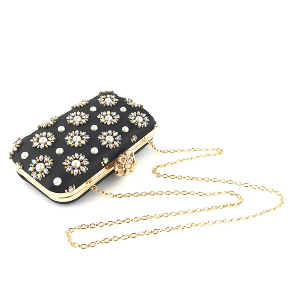 

Crossbody Bags For Women 2019 New Fashion Messenger Bag For Girls Crystal Beaded Clutch Evening Chain Bow Hardware Party K508