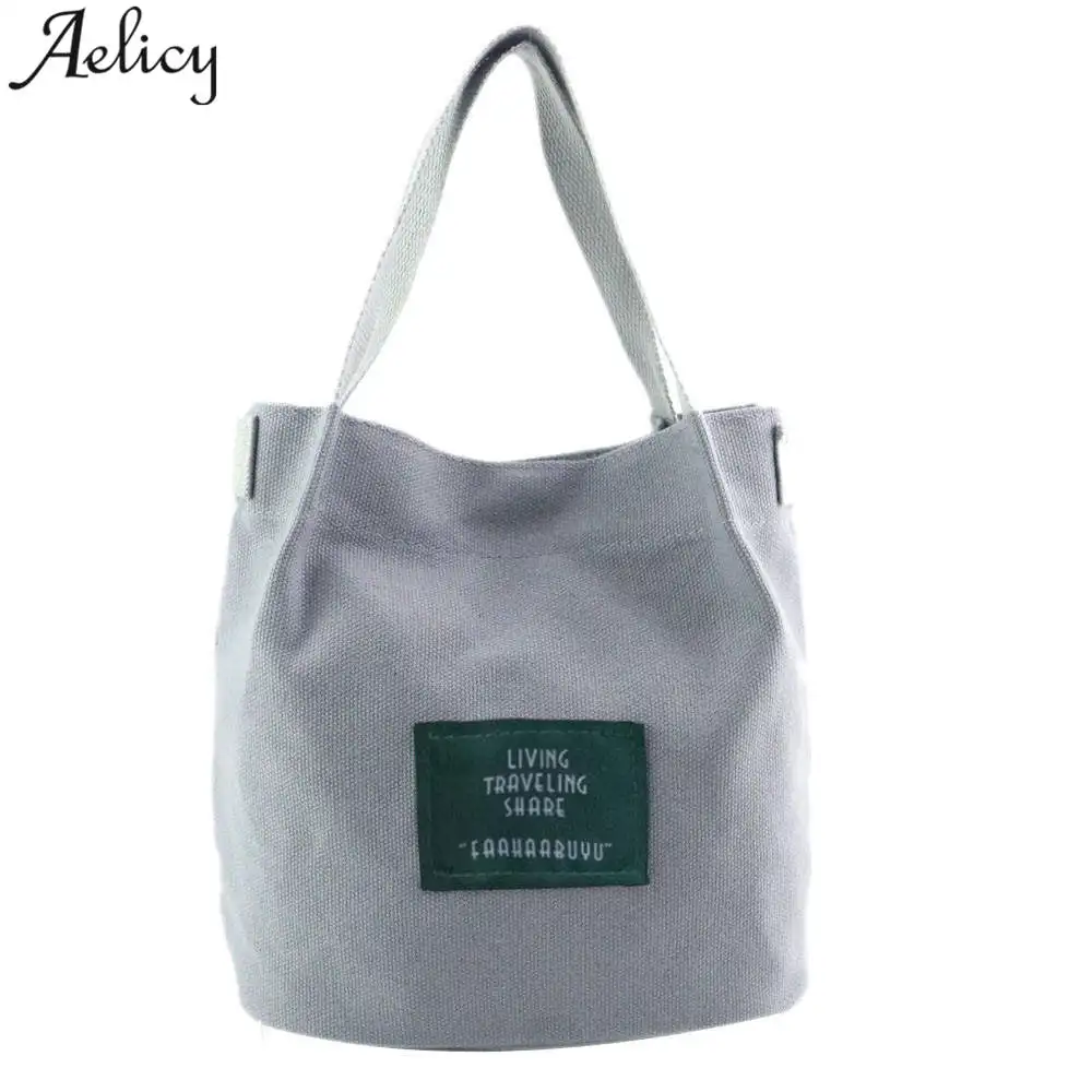 

Aelicy Shoulder Bags for Woman 2018 Handbags Big CanvasTravel Bag Large Capacity Women Canvas Shopping Bag bolsa feminina
