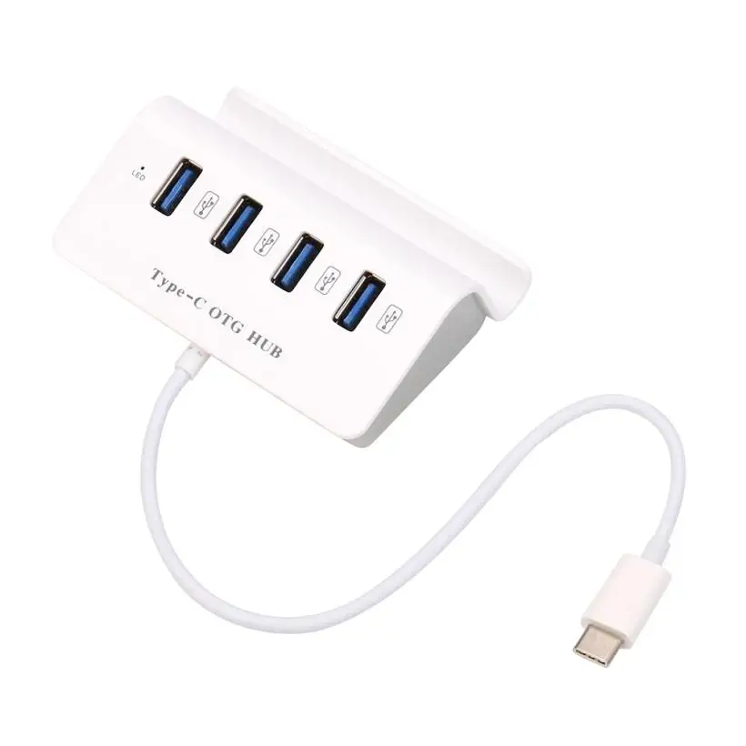 Kinganda новый тип C ABS высокоскоростной мини 4 порта USB 3 1 OTG концентратор с держателем