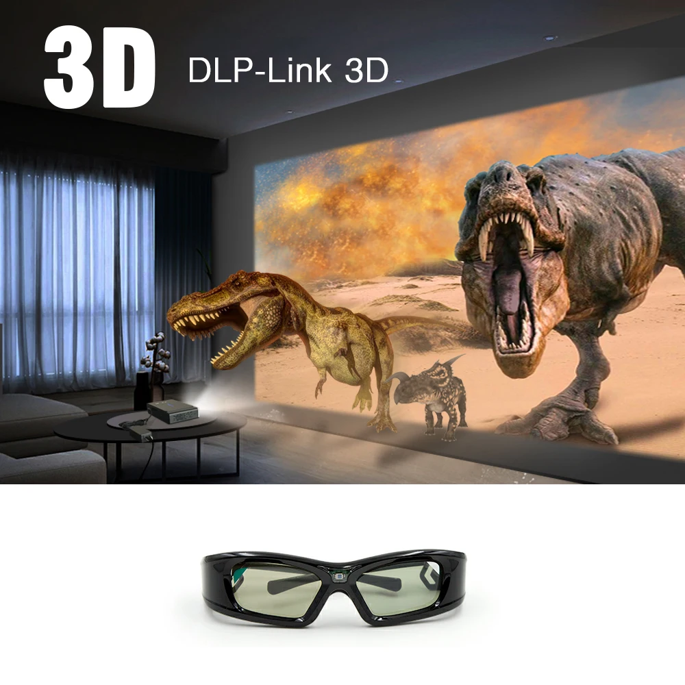 BYINTEK Luxury Active DLP Link Shutter 3D Glasses GL410 for BYINTEK DLP 3D Projector UFO R15 R9 R7 P12