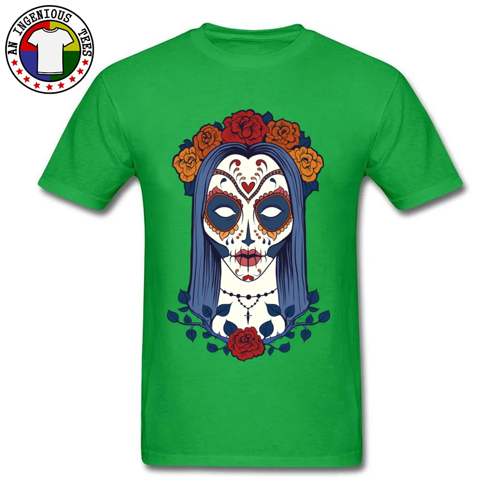 Sugar Skull 41.1 Custom T-Shirt for Boys 100% Cotton Thanksgiving Day Tops Tees Tops Tees Short Sleeve 2018 Round Neck Sugar Skull 41.1 green
