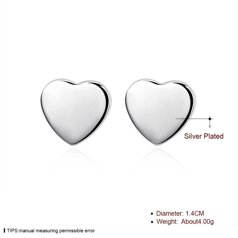 Брендовый маленький Гладкий сережки-гвоздики в форме сердца из чистого серебра 925 пробы для женщин и девочек, детские мини-минималистичные ювелирные изделия