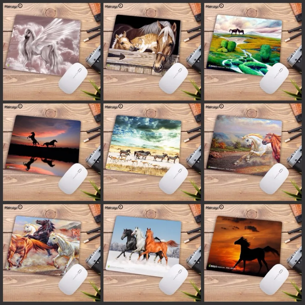

Mairuige Animal waterproof horse Small Mouse pad PC Computer mat Size for 22X18CM Gaming Mousepads Big promotion For Russia