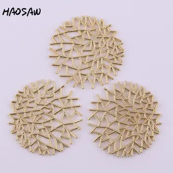 

HAOSAW 31*32MM 6Pcs/Lot Leaf Charm Accessories Part/Earring Jewelry Findings/Earrings Accessories/Handmade Jewelry
