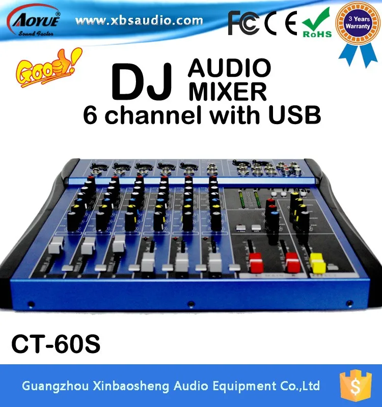 

Manufacturer Supply CT-60S 6 channels dj music mixer with the amplifier