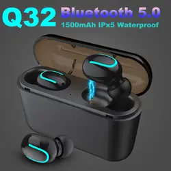 Bluetooth 5,0 наушники Q32 СПЦ беспроводной bluetooth-гарнитура бутоны наушников Hands-Free, вкладыши спортивные гарнитура телефон