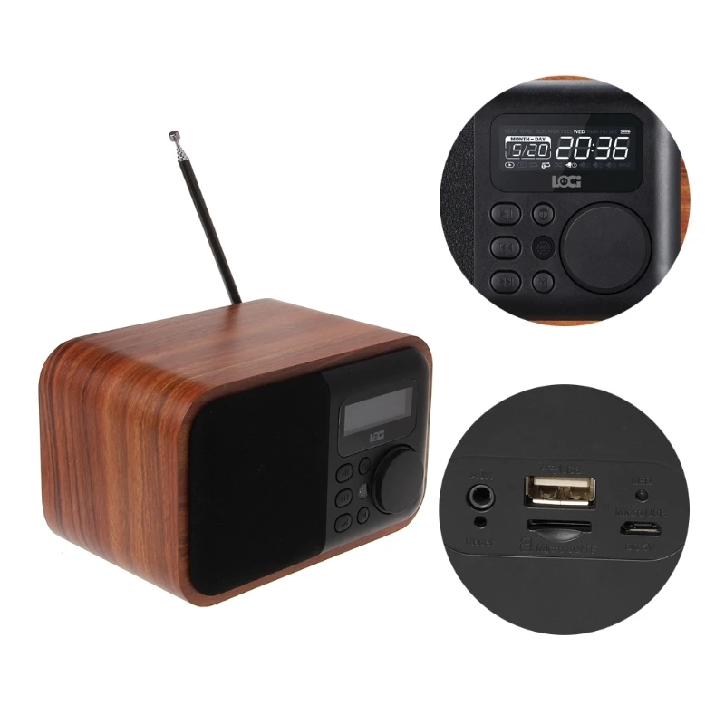 

OOTDTY Alarm Clock Bluetooth Speaker FM Radio Support Multifunctional Time Display