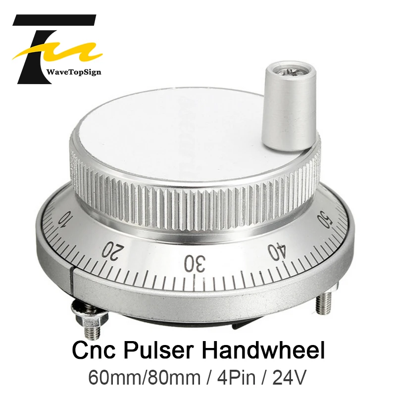WaveTopSign CNC маховик генератора диаметром 60 мм или 80 Voltgae Pulse 100 DC24V 4 шпильки ЧПУ ручной