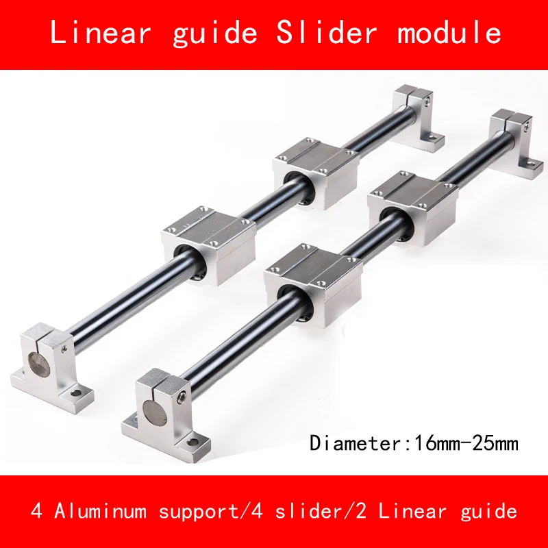 

Linear slide module 16-25mm 2 piece linear rail guide length 500mm-1000mm 4 piece linear block 4 aluminum alloy support