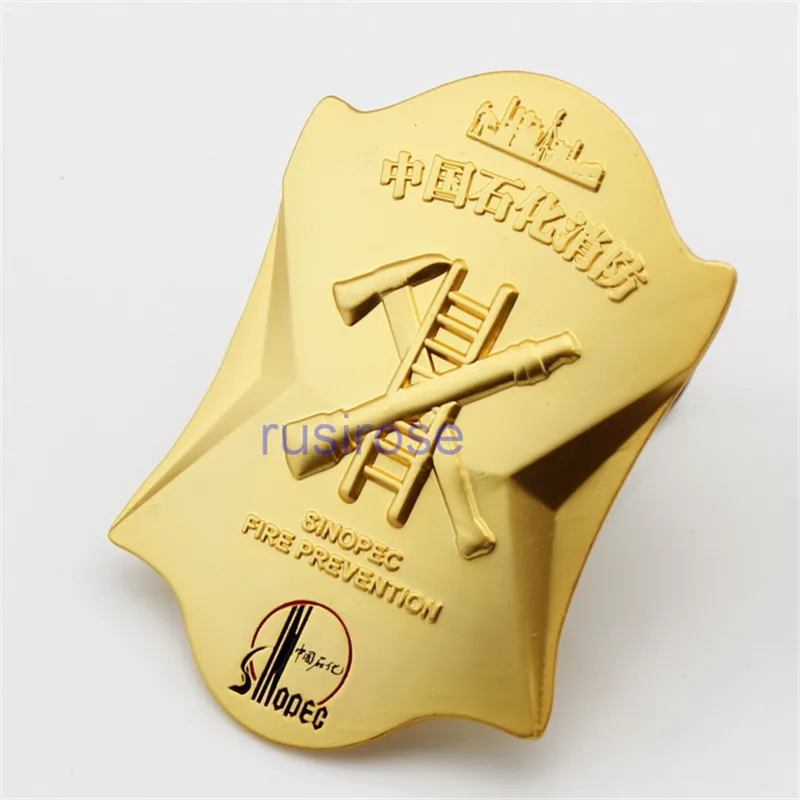 

Fire Reward Medal Customized, Fire Safety Environmental Badge Custom, Shield Shape Badge