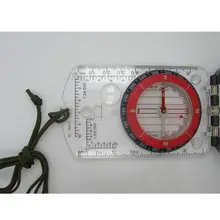 Прочная акриловая линейка увеличительное зеркало компас шнур Водонепроницаемый Карманный Размер Открытый Кемпинг Туризм портативный инструмент для выживания