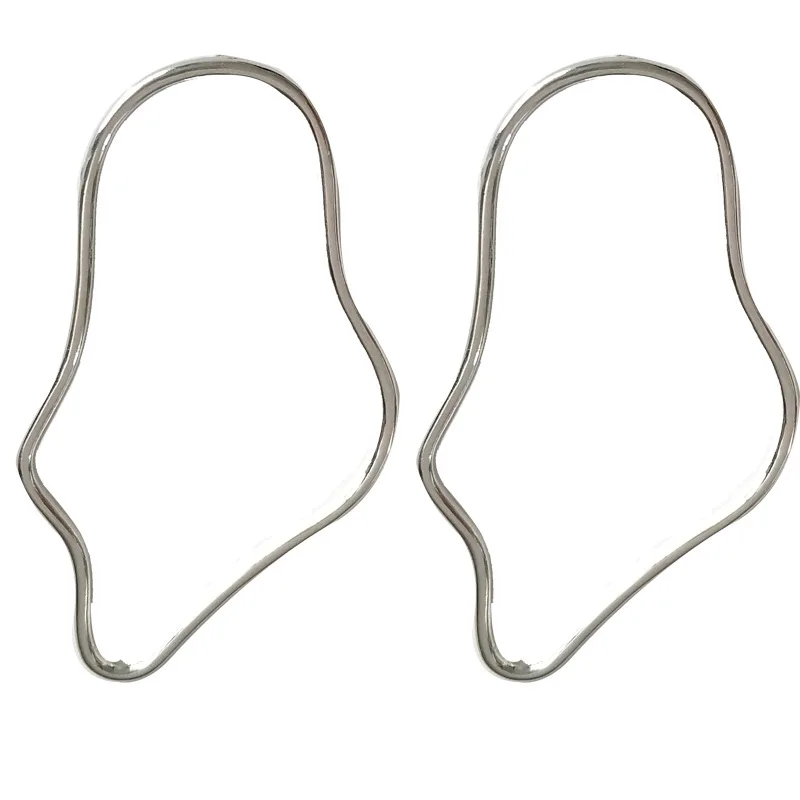 

Simple Metal Punk Irregular Imitation Rhodium Plated Stud Earrings for Women Hollow Earrings