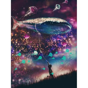 

Full Square Diamond 5D DIY Diamond Embroidered Dolphin Diamond Cross Stitch Embroidery Rhinestone Mosaic Decoration Gift YY
