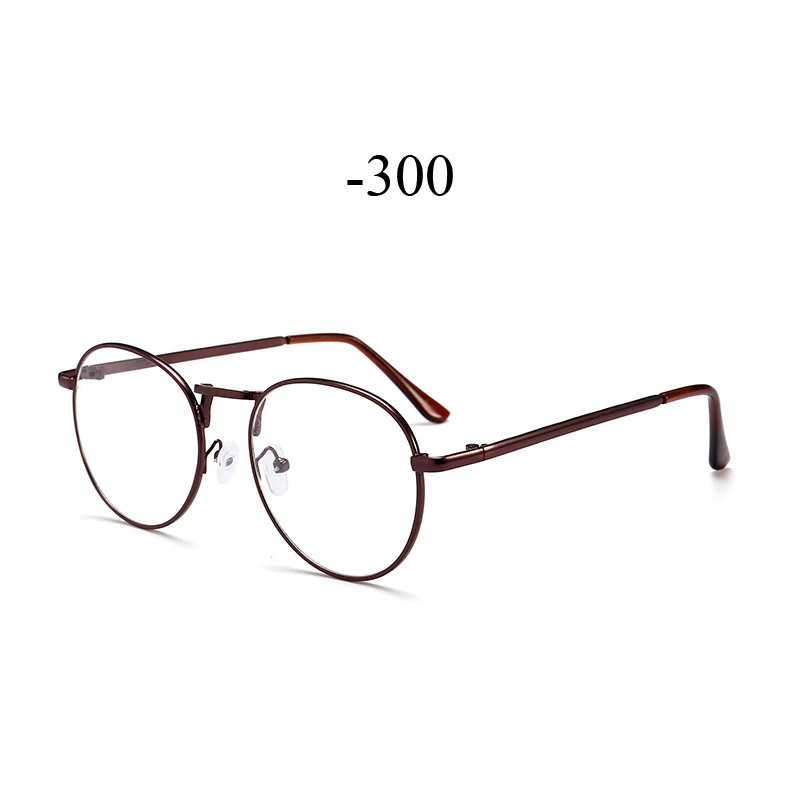 Iboode, винтажные модные очки для близорукости, унисекс, очки для близорукости, для мужчин и женщин, очки с прочными линзами, Короткие очки для зрения - Цвет оправы: bronze -300
