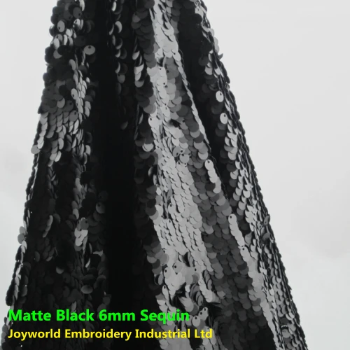 

YACKALASI Sequined Lace Fabric Matte orange black allover embroidered fabric 130cm 7mm size round