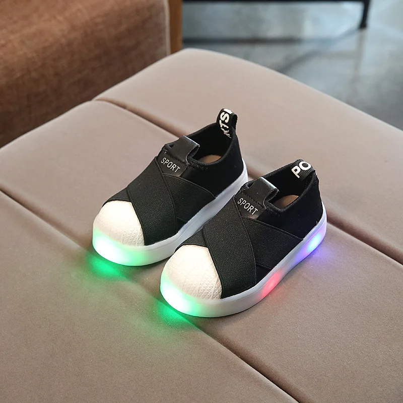 

2018 Cute LED lighted slip on lighted shoes children Solid hot sales casual sneakers kids fantastic excellent footwear girls boy