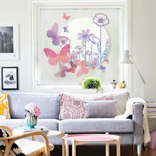 Dicor красивая бабочка Романтические цветы матовая пленка для стекол пятнистости стекло стикеры домашний декор для гостиная спальня BLT1167