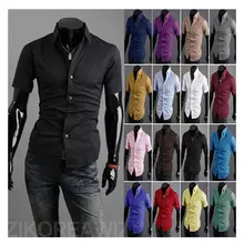 Летний стиль Новое поступление мужская рубашка с коротким рукавом Повседневная тонкая летняя рубашка с острым воротником деловая рубашка camisa masculina