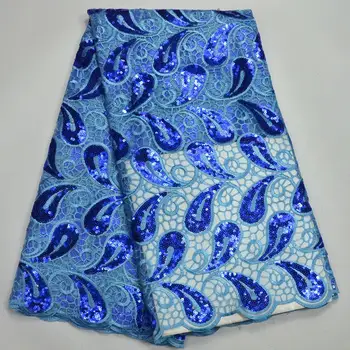 

African Lace Fabric 2018 High Quality Lace Bridal Lace Fabric With Beads embroidery Sequins Tulle Mesh Lace Fabric XY1704