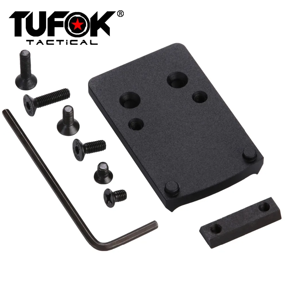 

TuFok Keymod Picatinny Weaver Rail Glock Hunting Shooting RMR Mount RMR Red Dot Scope Mount Plate for Glock 17 19 22 26 27 34