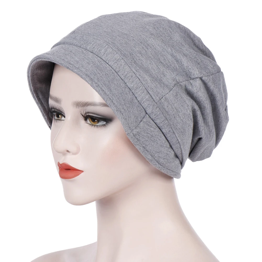 Light Gray Хлопковая дышащая женская летняя Солнцезащитная однотонная шляпа, удобная модная шапка - Цвет: Light Gray