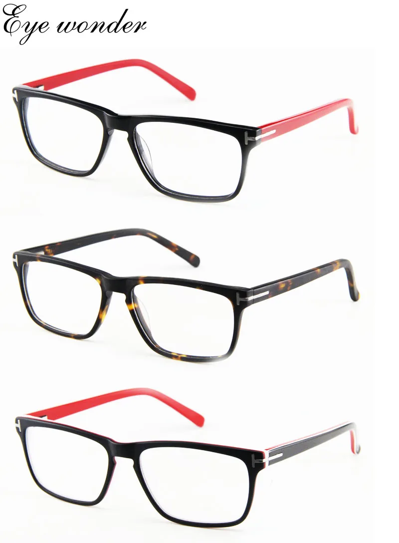 Eye wonder Wholesale Men's Cool Square Acetate Eyewear Glasses Optical