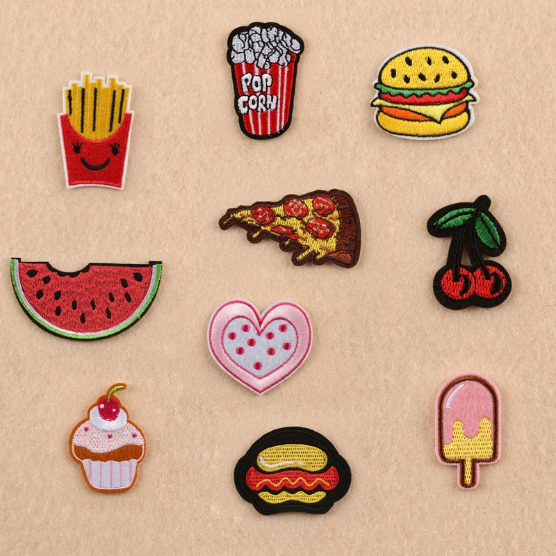 Cartoon Hamburg Embroidered Patches DIY Clothes Jeans Complement Cave