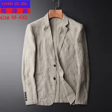 Новая весенняя Осенняя смесовая пенька хлопковый льняной костюм мужской Молодежный пиджак красивый пиджак Повседневный Блейзер высокого качества размера плюс M-2XL3XL4XL