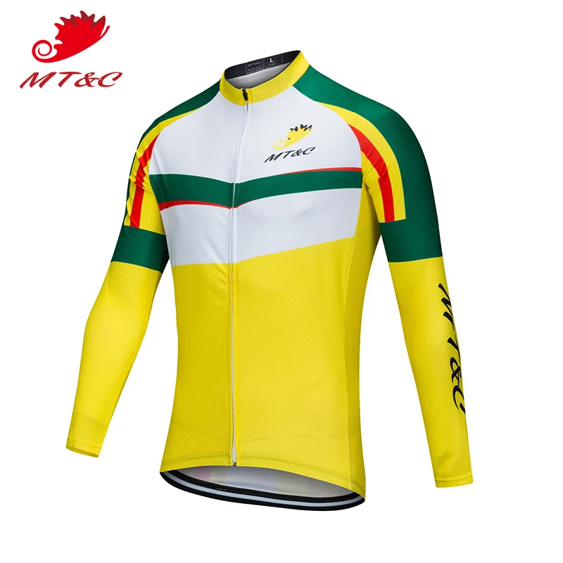 

MT&C Cycling Jersey Simple Yellow Fastest Sport Style Breathable Clothes Quick Dry Bicycle Spring Autumn Sportswear Bike Clothes