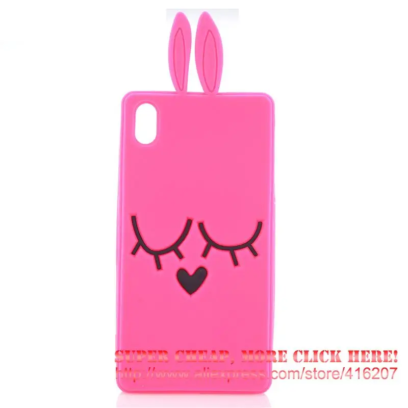 

For Sony Xeperia Z2 L50w Case Shy Rabbit Silicone Rubber Cell phone Cases Covers Phone Case