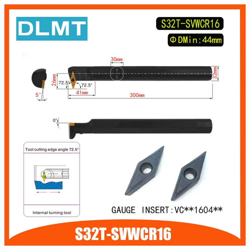 S32T SVWCR16 72.5 Degrees Internal Turning Tool Holder For VCMT160404