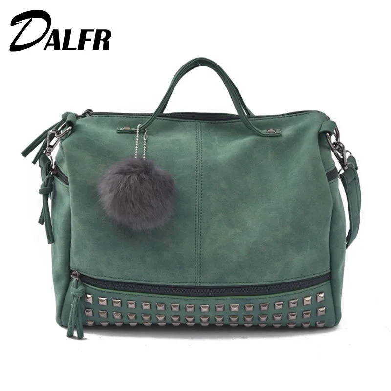 

DALFR Leather Women Messenger Bags Famous Brands Shoulder Bag Luxury Women Crossbody Bag 2017 Casual Tote Bags Woman Bolsa
