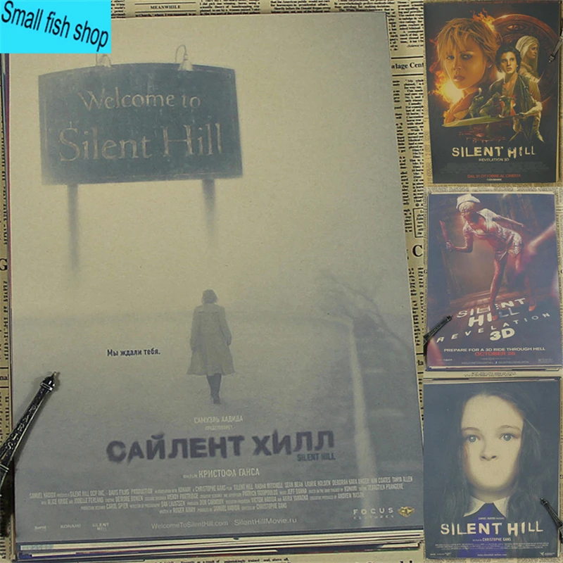 

Silent Hill Terror religion Home Furnishing decoration Kraft Movie retro Poster Drawing core Wall stickers