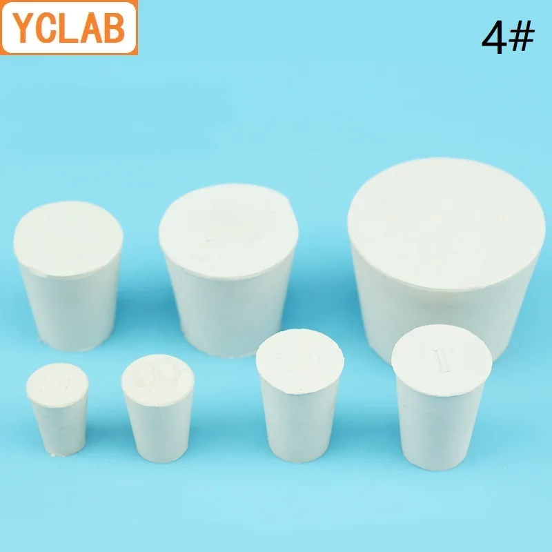 YCLAB 4 # резиновая пробка белый для стекло колбы лабораторные верхний диаметр 26 мм * нижний 19 лаборатория химии оборудования