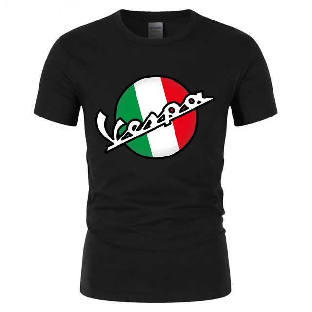 

Italy flag Tshirt Casual men's T Shirt Men/women cotton Teeshirt Vespa print Tees beach surfing T-shirts youth Motorcycle tops