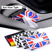 Union Jack Impresso Pala de Sol Universal Carro Pendurado Caixa De Tecido Colorido Saco De Tecido Auto para BMW Mini Cooper Ford Kia mazda Toyota