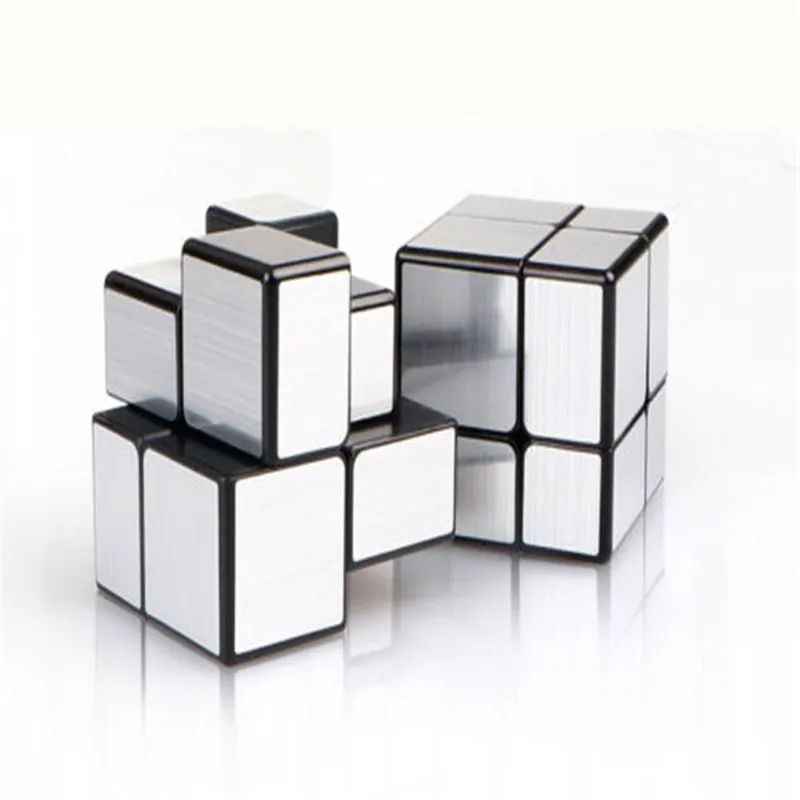 QIYI серебряная металлическая наклейка зеркальный блок 2x2x2 волшебный куб черный Твист Головоломка быстрая ультра-гладкая скоростная Головоломка Куб Детская игрушка