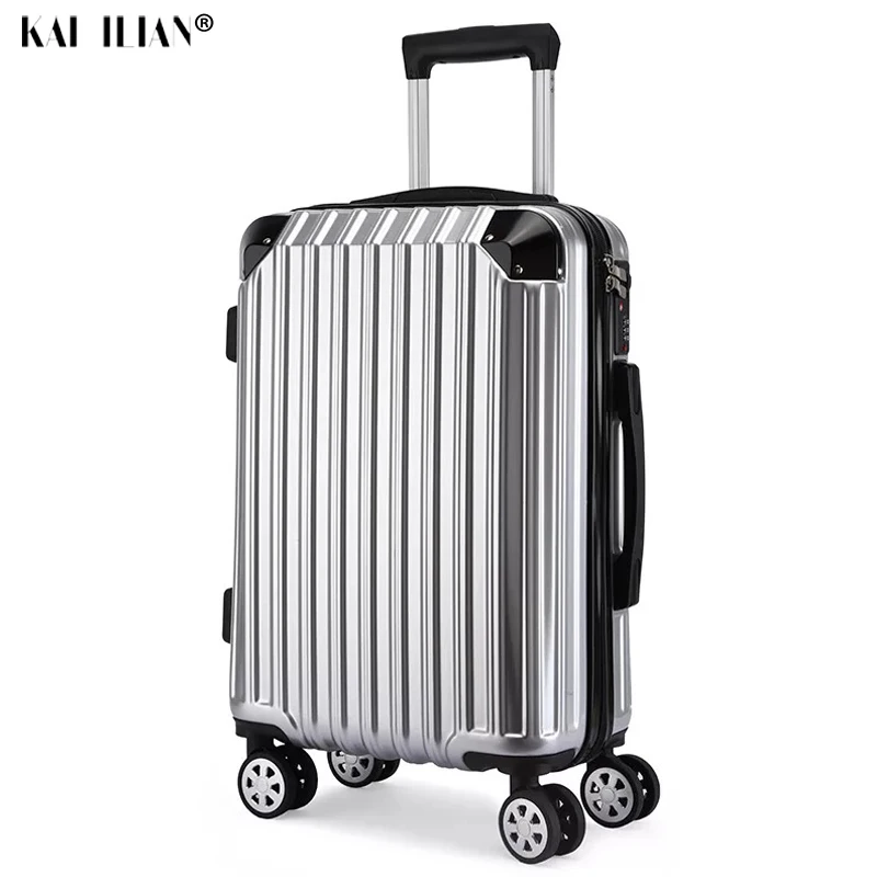 

NEW 20/24/26 inch suitcase with wheels Cabin travel roliing luggage carry-ons hardside trolley luggage ABS+PC silver suitcase